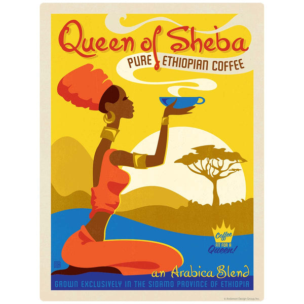 Queen of Sheba Coffee Mini Vinyl Sticker