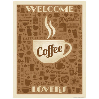 Welcome Coffee Lovers Mini Vinyl Sticker