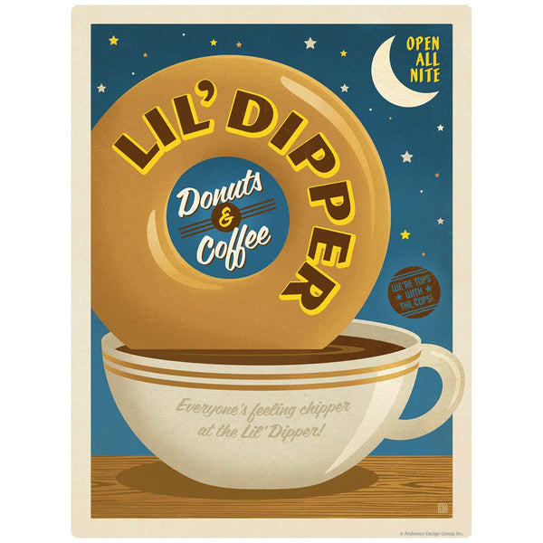 Lil Dipper Donut Coffee Shop Mini Vinyl Sticker