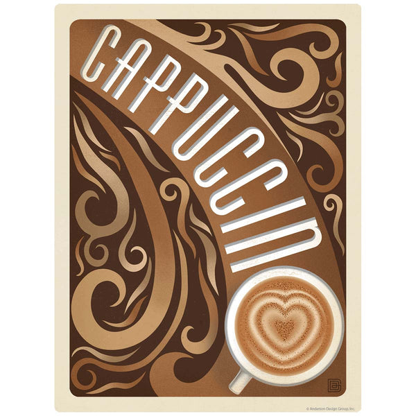 Cappuccino Heart Coffee Mini Vinyl Sticker