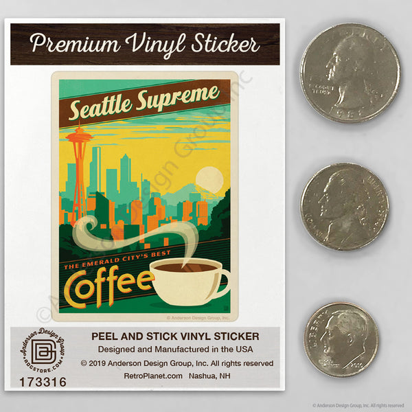 Seattle Supreme Best Coffee Mini Vinyl Sticker