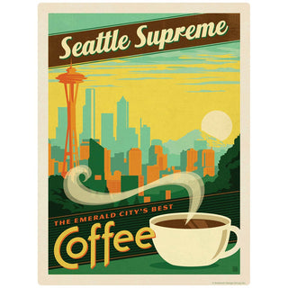 Seattle Supreme Best Coffee Mini Vinyl Sticker