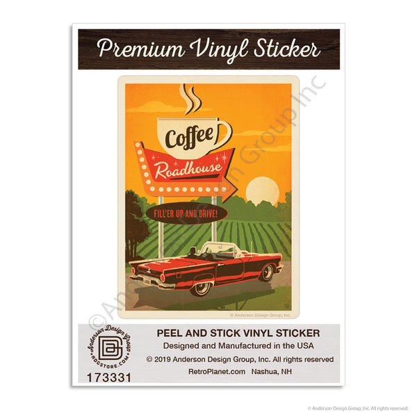 Coffee Roadhouse Diner Mini Vinyl Sticker