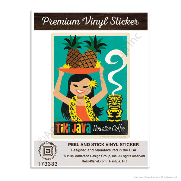 Tiki Java Hawaiian Coffee Mini Vinyl Sticker