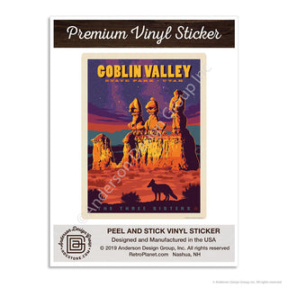 Goblin Valley State Park Utah Three Sisters Mini Vinyl Sticker