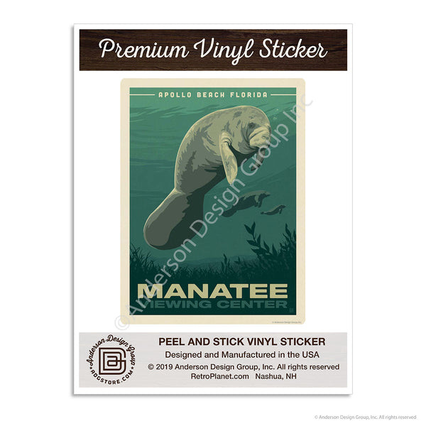 Manatee Apollo Beach Florida Mini Vinyl Sticker