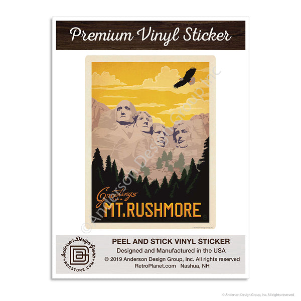 Mt Rushmore Greetings South Dakota Mini Vinyl Sticker