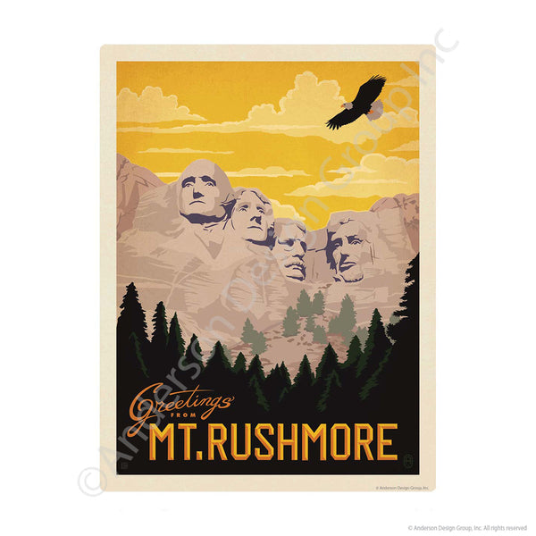 Mt Rushmore Greetings South Dakota Mini Vinyl Sticker