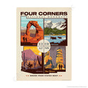 Four Corners Monument UT CO AZ NM Mini Vinyl Sticker