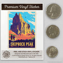 Shiprock Peak New Mexico Mini Vinyl Sticker