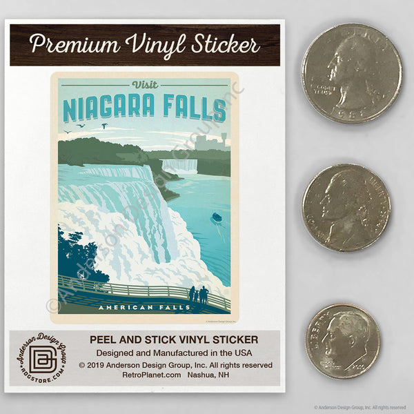 Visit Niagara Falls American Falls Mini Vinyl Sticker
