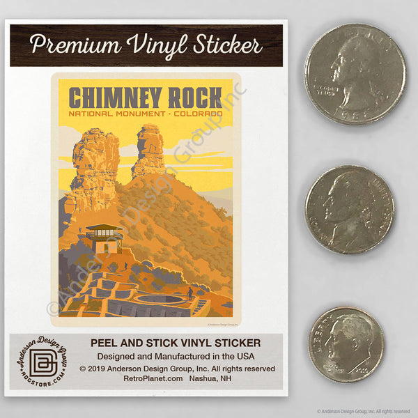 Chimney Rock National Monument Colorado Mini Vinyl Sticker