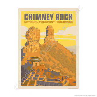 Chimney Rock National Monument Colorado Mini Vinyl Sticker