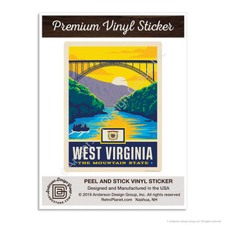 West Virginia Mountain State Mini Vinyl Sticker