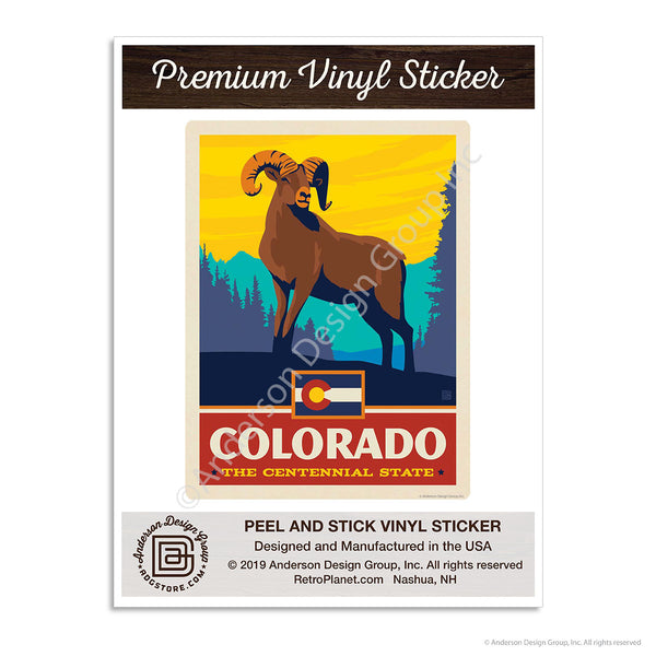 Colorado Centennial State Ram Mini Vinyl Sticker