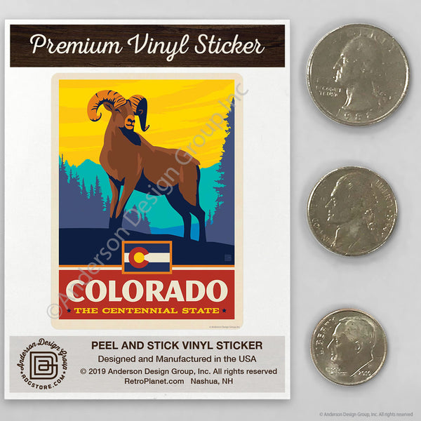 Colorado Centennial State Ram Mini Vinyl Sticker