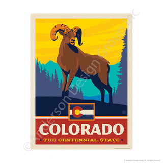 Colorado Centennial State Ram Mini Vinyl Sticker