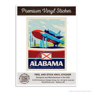 Alabama Yellowhammer State Space Shuttle Mini Vinyl Sticker