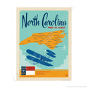 North Carolina First in Flight State Map Mini Vinyl Sticker