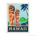Hawaii Aloha Island State Tiki Statues Mini Vinyl Sticker