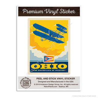 Ohio Birthplace of Aviation State Mini Vinyl Sticker