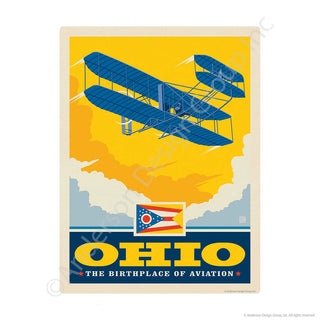 Ohio Birthplace of Aviation State Mini Vinyl Sticker