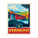 Vermont Green Mountain State Covered Bridge Mini Vinyl Sticker