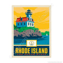 Rhode Island Ocean State Pomham Rocks Lighthouse Mini Vinyl Sticker