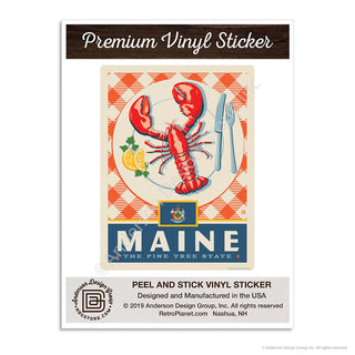 Maine Pine Tree State Lobster Mini Vinyl Sticker