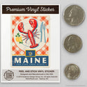 Maine Pine Tree State Lobster Mini Vinyl Sticker