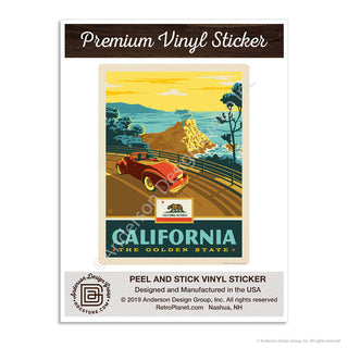 California Coast Golden State Mini Vinyl Sticker