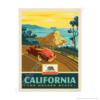 California Coast Golden State Mini Vinyl Sticker