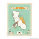 California Golden State Map Mini Vinyl Sticker