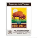 North Dakota Peace Garden State Buffalo Mini Vinyl Sticker