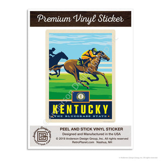 Kentucky Bluegrass State Horse Racing Mini Vinyl Sticker