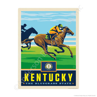 Kentucky Bluegrass State Horse Racing Mini Vinyl Sticker