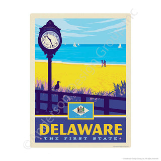 Delaware First State Beach Mini Vinyl Sticker