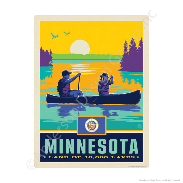 Minnesota Land of 1000 Lakes State Mini Vinyl Sticker