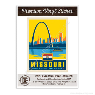 Missouri Show-Me State Gateway Arch Mini Vinyl Sticker