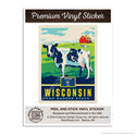 Wisconsin Badger State Cow Mini Vinyl Sticker