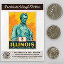 Illinois Prairie State Abraham Lincoln Mini Vinyl Sticker