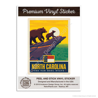 North Carolina Tar Heel State Bears Mini Vinyl Sticker