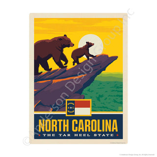 North Carolina Tar Heel State Bears Mini Vinyl Sticker