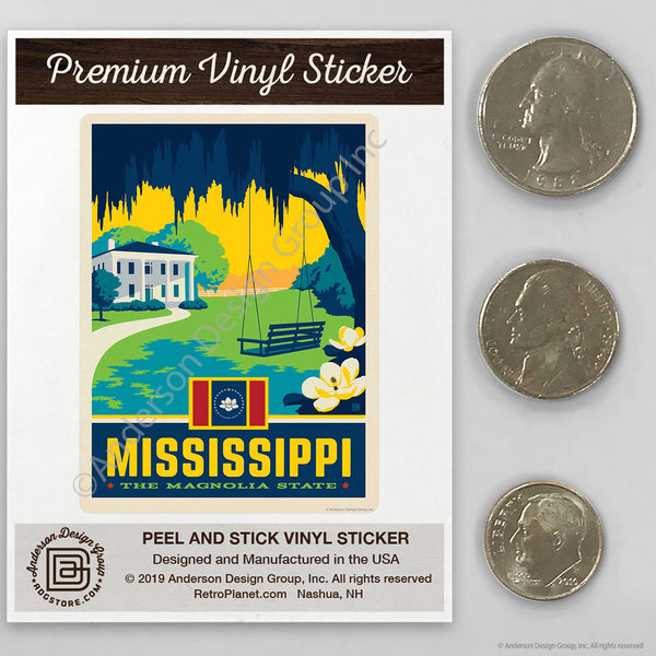 Mississippi Magnolia State Mini Vinyl Sticker