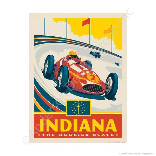 Indiana Hoosier State Indianapolis Speedway Mini Vinyl Sticker