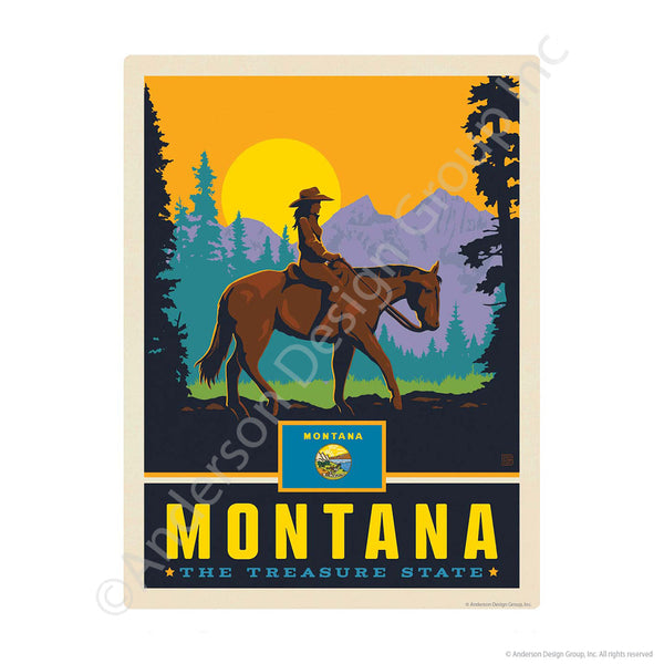 Montana Treasure State Mini Vinyl Sticker