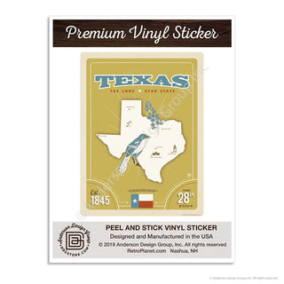 Texas Lone State State Map Mini Vinyl Sticker