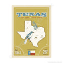 Texas Lone State State Map Mini Vinyl Sticker