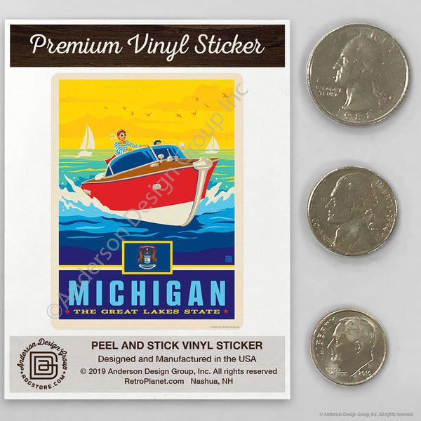 Michigan Great Lakes State Mini Vinyl Sticker