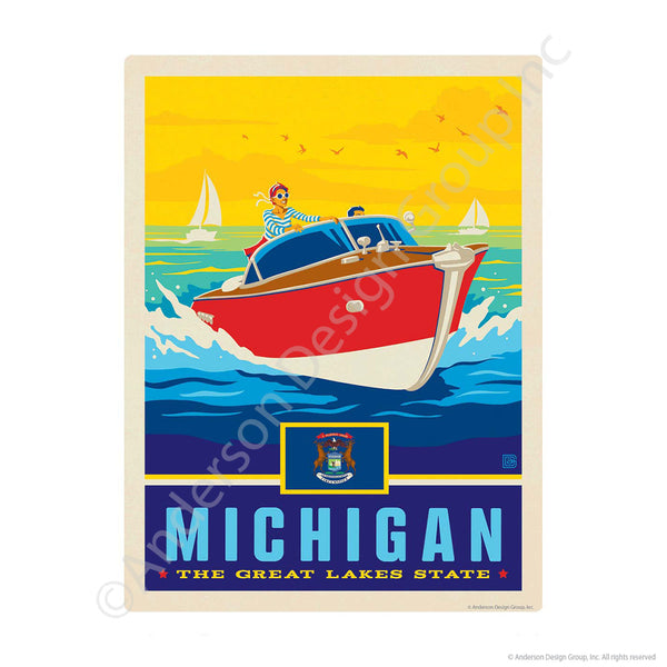 Michigan Great Lakes State Mini Vinyl Sticker